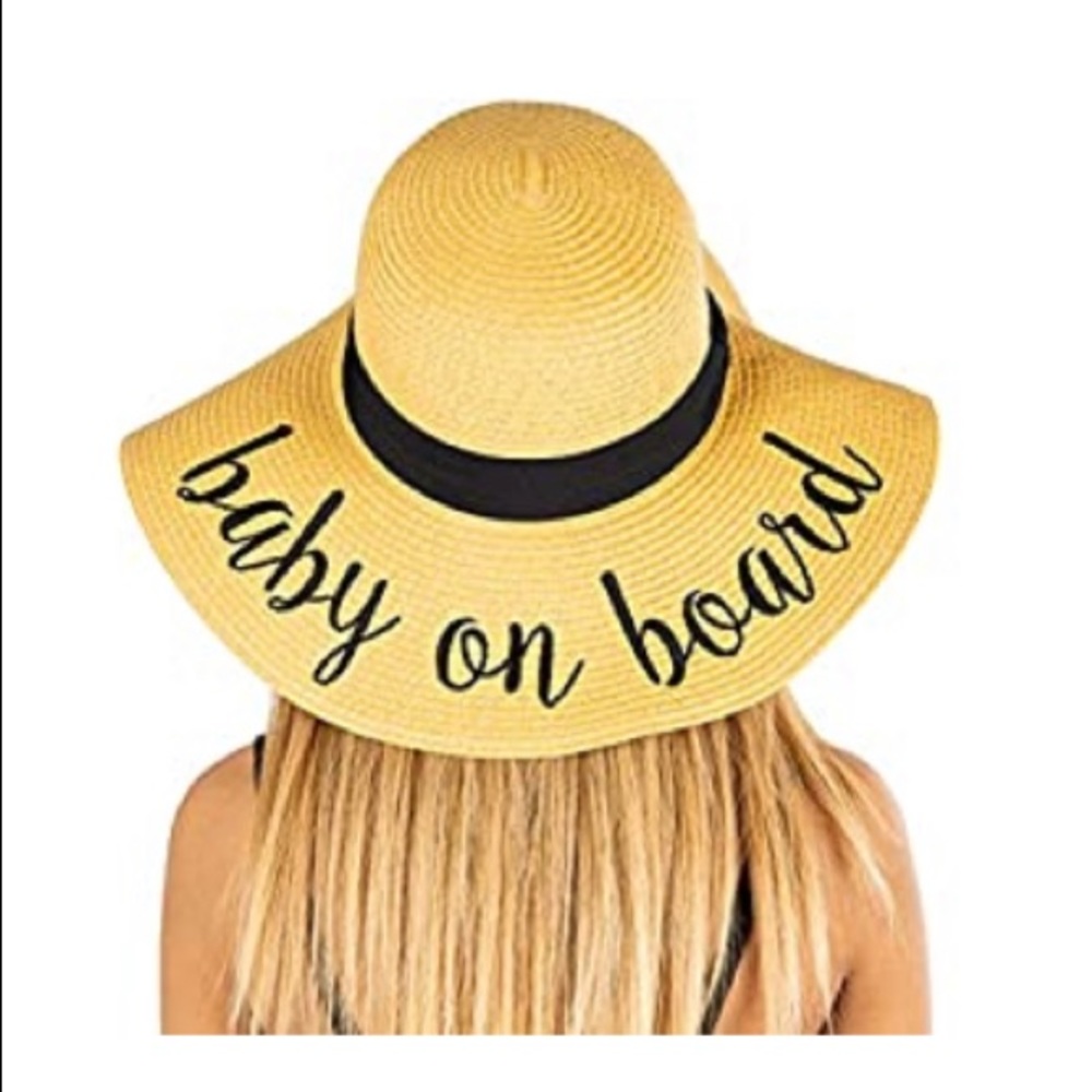 Embroidered Straw Hat - Baby on Board